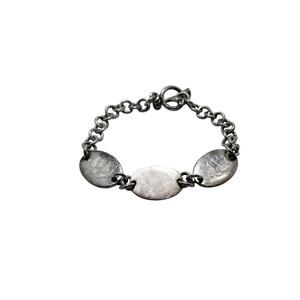 c1940s Vintage Monogrammed Sterling Silver Sweet Heart Bracelet - SRC - CRN